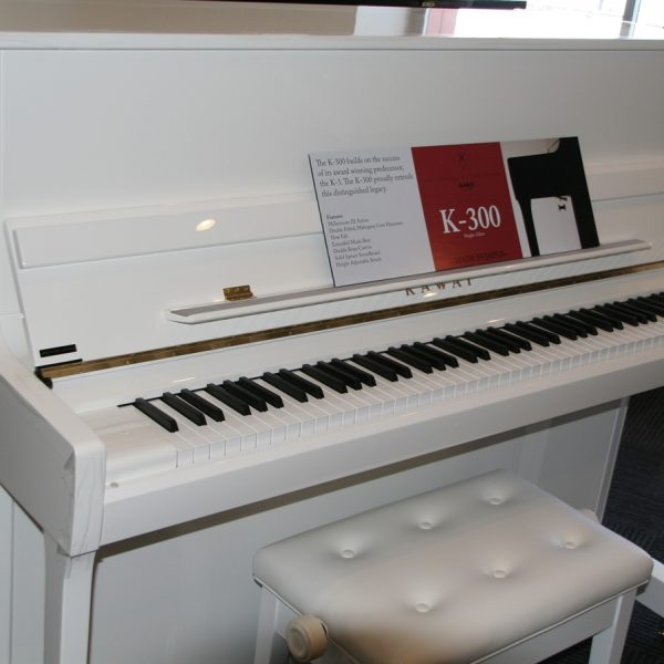 Kawai K300 Upright Piano White Polish