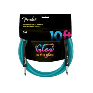 Fender Professional Glow in the Dark Cable, Blue, 10' Instrument Cable