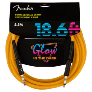 Fender Professional Glow in the Dark Cable, Orange, 18.6' Instrument Cable